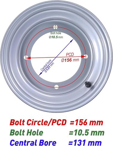 مجموعة عجلات إطارات WANDA 23X8-10 ATV 23X8X10 مع 4 عروات على 156 مم PCD 2+3 حافة عجلة فضية أوفست 10421 in Kuwait