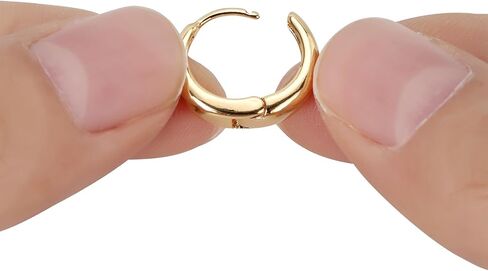 Barcarola 14K الذهب معبأ 3 أزواج هوب أقراط للنساء هوب طقم أقراط أقراط خفيفة الوزن مقاومة للماء تشويه مقاومة in Kuwait