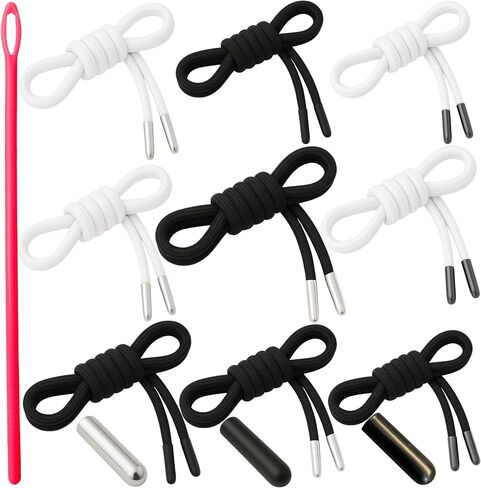 Drawstring Replacement Cord with Aglets – 53 Inch Poly Cotton Drawstring Cord for Hoodies, Sweatpants, Pants & Shorts | Long Draw String for Men’s Clothing | 9 Pack Replacement Kit with Threader Tool in Saudi Arabia