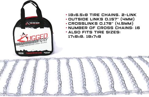 The ROP Shop 2 Link TIRE Chains 18x6.50-8 18x650-8 18x650x8 18-6.5-8 Tractor Rider Snowblower in Saudi Arabia