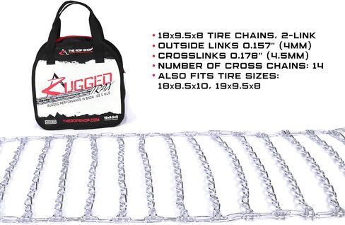 The ROP Shop 2 Link Tire Chains & Tensioners for Kubota Lawn Mower with 18x8.5x10 Tires Snow in Saudi Arabia