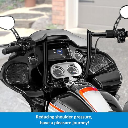 Wsays 12" Rise Pre-Wired Handlebar Bagger Bar-Sharp Ape Handlebar Compatible with Harley Touring Road Glide FLTR/I FLTRX FLTRXS 2015-2023 Black in Saudi Arabia