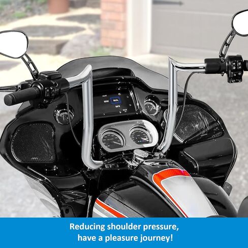 Wsays 12" Rise Pre-Wired Handlebar Bagger Bar-Sharp Ape Handlebar Compatible with Harley Touring Road Glide FLTR/I FLTRX FLTRXS 2015-2023 Black in Kuwait