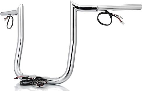 Wsays 12" Rise Pre-Wired Handlebar Bagger Bar-Sharp Ape Handlebar Compatible with Harley Touring Road Glide FLTR/I FLTRX FLTRXS 2015-2023 Black in Kuwait