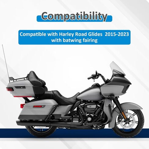 Wsays 12 بوصة مقود سلكي مسبقًا 1-1/4 بوصة قطر Bagger Bar-Sharp متوافق مع Harley Road Glide FLTR/I FLTRX FLTRXS 2015-2023، أسود لامع in Kuwait