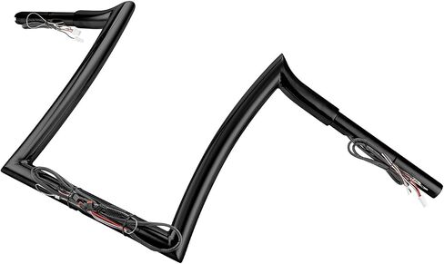 Wsays 12 بوصة مقود سلكي مسبقًا 1-1/4 بوصة قطر Bagger Bar-Sharp متوافق مع Harley Road Glide FLTR/I FLTRX FLTRXS 2015-2023، أسود لامع in Kuwait