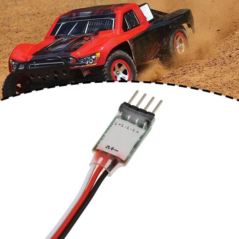 2 قطعة 4Pin-JR RC LED ضوء المصباح تحكم LED سلك مضيء لنموذج السيارة in Kuwait