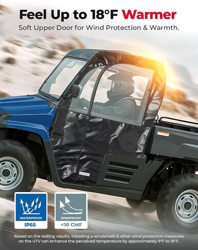 أبواب علوية ناعمة من KEMIMOTO متوافقة مع UTV Hisun 400، Coleman UT400، قطاع Hisun 400، Massimo MSU400، حاوية كابينة UTV ناعمة مقاومة للماء ومقاومة للرياح، مناسبة للمرايا الجانبية in Kuwait