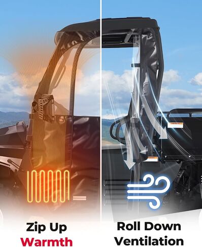 أبواب علوية ناعمة من KEMIMOTO متوافقة مع UTV Hisun 400، Coleman UT400، قطاع Hisun 400، Massimo MSU400، حاوية كابينة UTV ناعمة مقاومة للماء ومقاومة للرياح، مناسبة للمرايا الجانبية in Kuwait