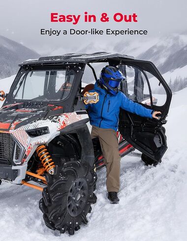 KEMIMOTO Cab Enclosure Upper Doors With Steel Door Frame Compatible with 2019-2023 Polaris RZR XP4 1000, All-in-One Door Design Strong YKK Zipper Waterproof and Tear-Resistant, Replace 2884332 in Saudi Arabia