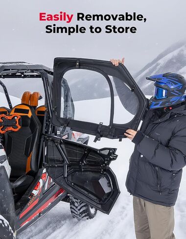 KEMIMOTO Cab Enclosure Upper Doors With Steel Door Frame Compatible with 2019-2023 Polaris RZR XP4 1000, All-in-One Door Design Strong YKK Zipper Waterproof and Tear-Resistant, Replace 2884332 in Saudi Arabia