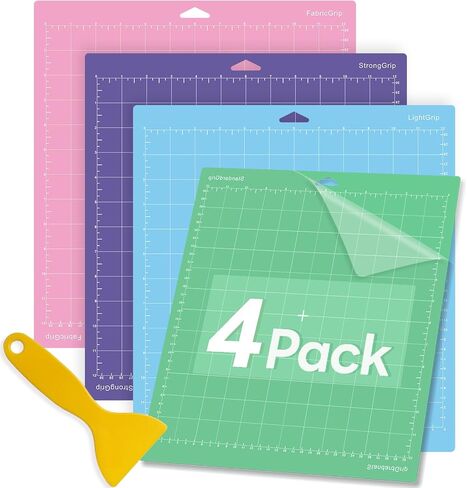 Cutting Mat for Cricut,12x12 inch 4 Pack Variety Cutting Mats (LightGrip,StandardGrip,StrongGrip,FabricGrip) Replacement Accessories for Cricut Maker 3/Maker/Explore 3/Air 2/Air/One in Saudi Arabia