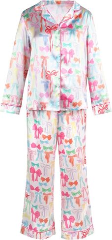 Christmas Pajamas for Women 2 Piece Christmas Lounge Set Long Sleeve Top with Drawstring Pants Sleepwear Set in Saudi Arabia