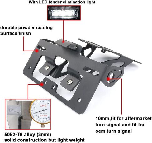 Xitomer Fender Eliminator مناسب لـ MT-09 2021 2022 2023 MT09 SP، حامل لوحة الترخيص لـ MT 09 Tail Tidy مع الضوء، متوافق مع إشارة الانعطاف OEM لما بعد البيع in Saudi Arabia