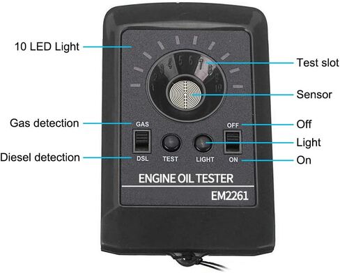 Eujgoov High Accuracy Digital Oil Quality Detector, Gas Fluid Analyzer for Engine with Calibration Function, Oil Safety Inspection, and Easy Carry Design (Black) in Saudi Arabia