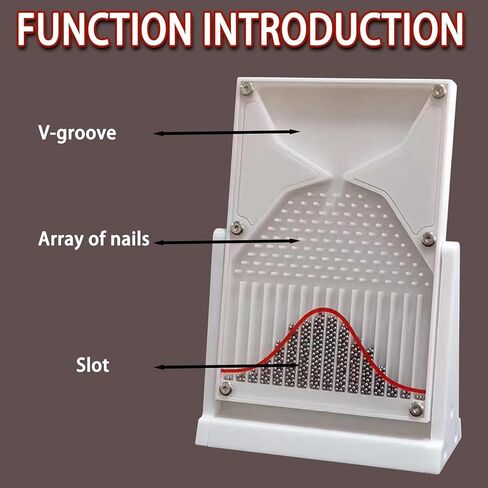 TsoLay 12 * 18cm Galton Board Experiment Model, Desk Galton Board with Bell Curve, Effective Statistical Law Demonstration, Enhance Learning, for Physics Lab Teaching and Random Distribution Learning in Saudi Arabia
