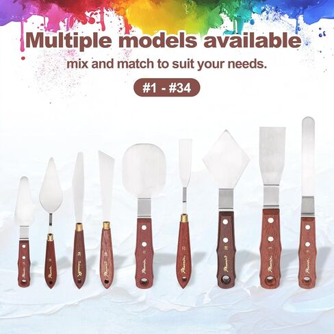 MECCANIXITY Pack of 1 Large Palette Knife No.14, 10.6" Long Palette Knives with Stainless Steel Flexible Spatula Pallet Knife and Wood Handle for Scraping, Mixing, Oil Acrylic Painting Canvas in Saudi Arabia