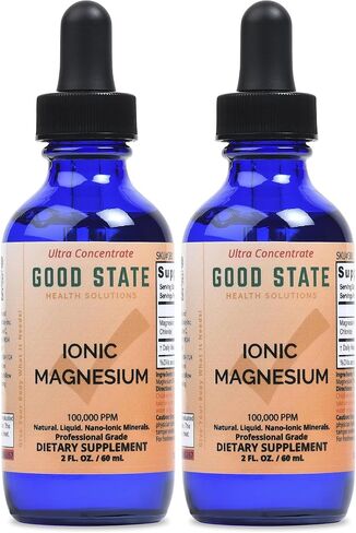 (Glass Bottle) Good State Liquid Ionic Magnesium Ultra Concentrate (10 Drops Equals 50 mg - 100 Servings per Bottle) in Kuwait