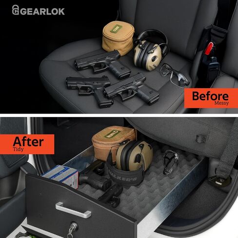 خزانة شاحنة GearLok UnderSeat - مساحة تخزين آمنة أسفل المقعد لشاحنات GMC - منظمات وتخزين الشاحنات القابلة للقفل للأدوات والذخيرة والمعدات in Saudi Arabia
