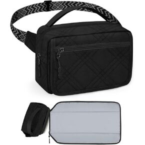 حقيبة حفاضات صغيرة من برينت مع وسادة تغيير محمولة، حقيبة حفاضات تمر بالجسم مع جيب مناديل، حقيبة خصر نسائية للسفر، حقيبة حفاضات لعربة الأطفال، بني in Kuwait