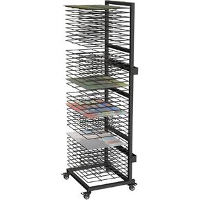 Art Drying Rack with 36 Shelves, Mobile Painting Drying Rack for Classroom, Studio, Wall Mount Canvas Rack Art Storage with 4 Wheels, 17 5/16" W X 15 1/4" D X 55 1/2" H in Saudi Arabia