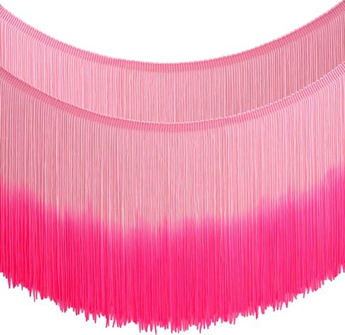 Fringe Trim Tassel Trim Gradient Color 2.5 Yards 7.9 Inch Wide for Dresses, Bags, DIY, Home Decor, Crafts (Pink+Rose) in Saudi Arabia