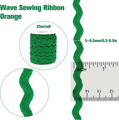 27 Yard Trim Ribbon, Wave Sewing Bending Fringe Trim 0.2 Inch, for DIY Crafts Wedding Bridal Dress, Yellow in Saudi Arabia