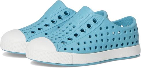 Native Shoes Kids Jefferson (طفل صغير/طفل صغير) - الجزء العلوي والبطانة من مادة EVA - ثقوب للتحكم في درجة الحرارة أخضر روكي/أبيض صدفي 10 طفل صغير M in Saudi Arabia
