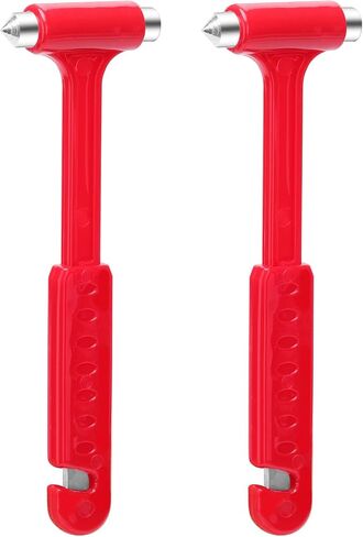 2-Pack Car Glass Window Breaker and Seatbelt Cutter, Emergency Escape Tool for Vehicle, Safety Hammers with Compact Dual-Steel Head Design for Quick Breakage(Red) in Saudi Arabia