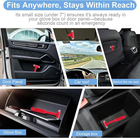 2-Pack Car Glass Window Breaker and Seatbelt Cutter, Emergency Escape Tool for Vehicle, Safety Hammers with Compact Dual-Steel Head Design for Quick Breakage(Red) in Saudi Arabia