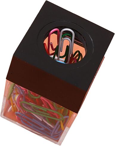 Transparent Paper Clip Holder with 18 Paperclips, Large Capacit Magnetic Paperclip Dispenser Storage Organizer for Desk School Office (Pink) in Saudi Arabia
