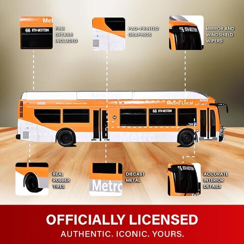 النسخ المتماثلة المميزة NFI Xcelsior XN40 Transit Bus: Los Angeles Metro 1:160 (N Scale) Diecast Model Bus in Kuwait