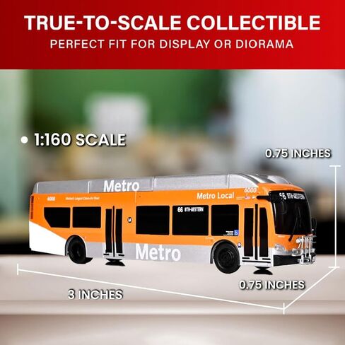 النسخ المتماثلة المميزة NFI Xcelsior XN40 Transit Bus: Los Angeles Metro 1:160 (N Scale) Diecast Model Bus in Kuwait