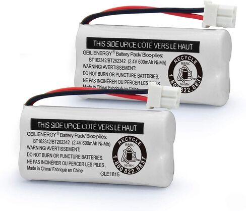 بطارية GEILIENERGY BT162342 BT262342 متوافقة مع BT183342 BT283342 BT166342 BT266342 Vtech CS6114 CS6419 CS6719 مع AT&T EL52300 CL80112 CS6719-2 الهواتف اللاسلكية (حزمة من 4) in Saudi Arabia