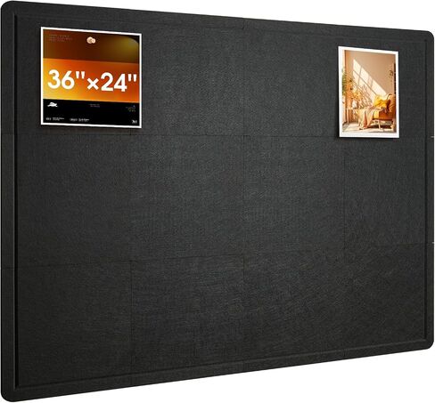 لوحة إعلانات، بديل لوحة الفلين مقاس 36 × 24 بوصة، 6 عبوات من لوحات الدبوس اللباد للجدران ديكور المنزل والمكتب، والفصل الدراسي مع 30 علامة تبويب لاصقة باللون الأسود in Kuwait