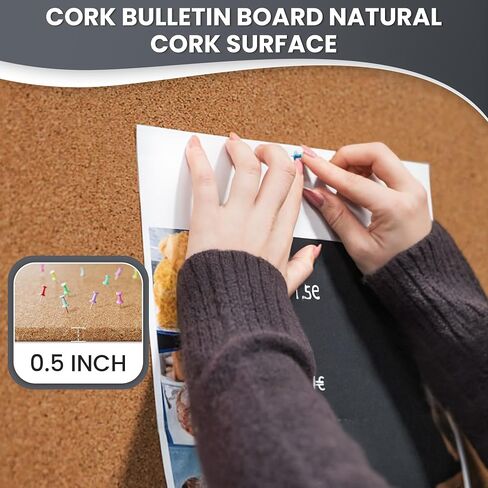 72"x36" Lockable Enclosed Bulletin Board, Outdoor Cork Weather-Resistant Aluminum Frame Notice Board, Wall Mounted Display Case Acrylic Doors for School,Office,Black Frame w/Cork in Saudi Arabia