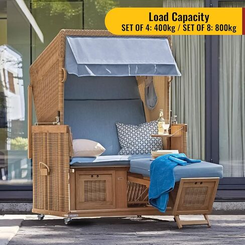 HOLKIE Heavy Duty Caster Wheels 2 inch Casters for Furniture with Safety Brake Swivel Caster Set of 4 with Screws Total Capacity 880 lbs (2 with Brakes and 2 Without) in Kuwait