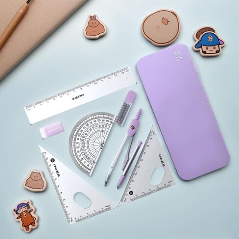 New Compass Ruler Set – 8-Piece Multifunctional School Supplies, Precise Measurement Tools for Students, Waterproof and Durable in Saudi Arabia