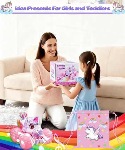 Remote Control Car Unicornios Trucks with Lights and Music,360°Rotating 4WD Stunt RC Cars Toys for Girls, 2.4 GHz, Rechargeable, All Terrain RC Toys Presents for Girls Age 3-10 (With Storage Bag) in Saudi Arabia