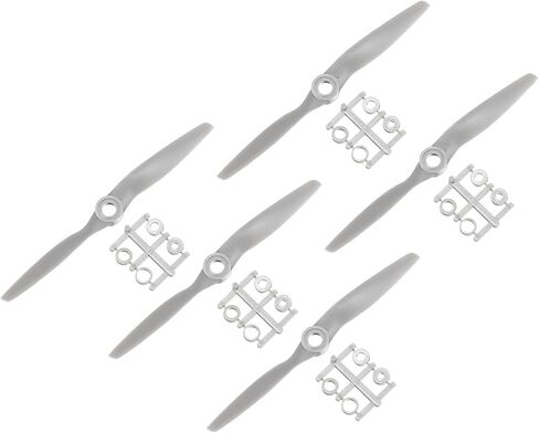 MECCANIXITY 5 قطع 10 × 6 بوصة مراوح RC 2-ريشة شفرات الدعائم رمادية مع حلقات محول لاستبدال دعامة طائرة RC in Kuwait