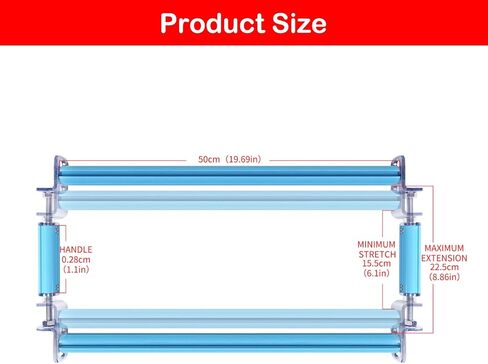 Couple Embroidery Art Embroidery Clip Frame Cross Stitch 4 Slot Presser Heavy Duty Embroidery Bandage Embroidery Frame Needlepoint Frame Embroidery Scroll Frame Embroidery Frames (Blue, 50cm) in Saudi Arabia