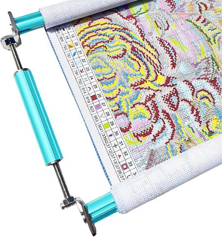 Couple Embroidery Art Embroidery Clip Frame Cross Stitch 4 Slot Presser Heavy Duty Embroidery Bandage Embroidery Frame Needlepoint Frame Embroidery Scroll Frame Embroidery Frames (Blue, 50cm) in Saudi Arabia