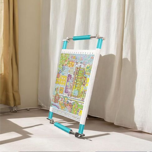 Couple Embroidery Art Embroidery Clip Frame Cross Stitch 4 Slot Presser Heavy Duty Embroidery Bandage Embroidery Frame Needlepoint Frame Embroidery Scroll Frame Embroidery Frames (Blue, 50cm) in Saudi Arabia