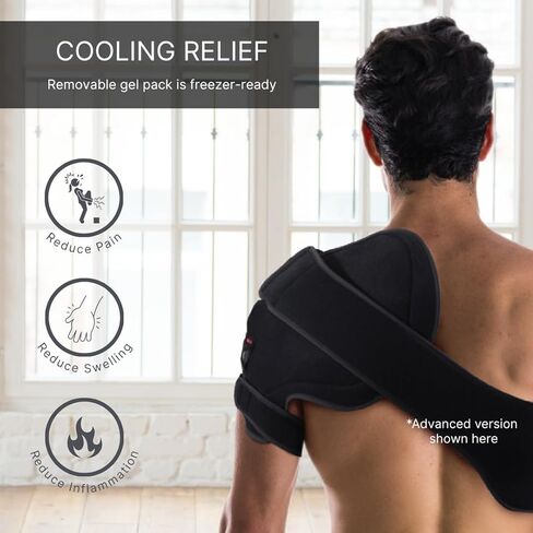 NatraCure Advanced Cold or Hot Shoulder Ice Pack Wrap, Compression Shoulder Brace for Pain Relief - Cool or Heating Pad for Rotator Cuff Injuries, Football, Baseball, Volleyball, Basketball, Golf, Softball in Saudi Arabia