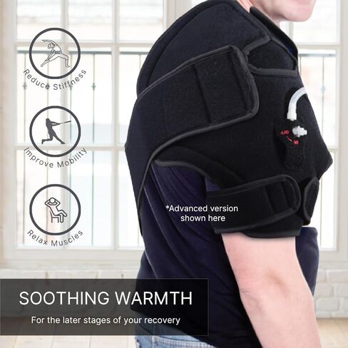 NatraCure Advanced Cold or Hot Shoulder Ice Pack Wrap, Compression Shoulder Brace for Pain Relief - Cool or Heating Pad for Rotator Cuff Injuries, Football, Baseball, Volleyball, Basketball, Golf, Softball in Saudi Arabia