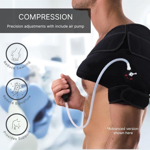 NatraCure Advanced Cold or Hot Shoulder Ice Pack Wrap, Compression Shoulder Brace for Pain Relief - Cool or Heating Pad for Rotator Cuff Injuries, Football, Baseball, Volleyball, Basketball, Golf, Softball in Saudi Arabia