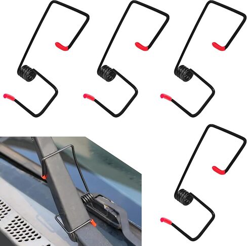 4PCS Windshield Wiper Arm Puller Pressure Spring Booster, Wiper Arm Pressure Spring Set with Silicone Wipers Pivot Guards Cap for Improved Visibility in Rain & Snow Suitable for Most Vehicles in Saudi Arabia