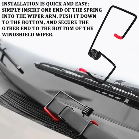 4PCS Windshield Wiper Arm Puller Pressure Spring Booster, Wiper Arm Pressure Spring Set with Silicone Wipers Pivot Guards Cap for Improved Visibility in Rain & Snow Suitable for Most Vehicles in Saudi Arabia