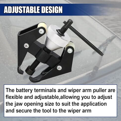 طرف البطارية وساحب ذراع الممسحة، مزيل سحب محامل الذراع عالي التحمل، أداة إزالة ذراع ممسحة الزجاج الأمامي القابلة للتعديل 35-85 مم، مجموعة إصلاح السيارات العالمية لمعظم السيارات (قطعة واحدة) in Kuwait