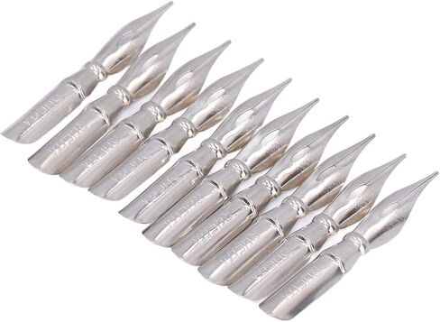 10Pcs Metal Calligraphy Nib Set, Comfortable Writing, Light Weight, Different Nibs, for Dip and Nib Replacement in Saudi Arabia